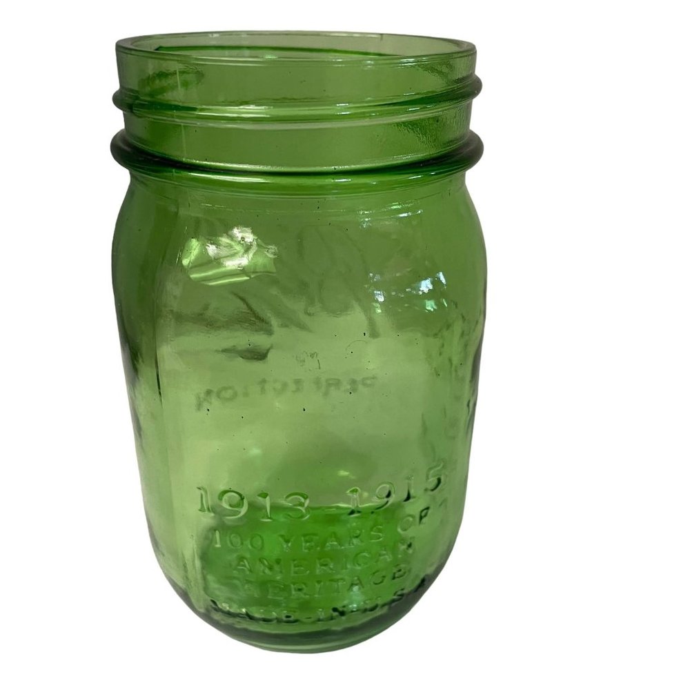 Vintage Ball MASON Jar Glass Modern Design Green Container‎ 500ML Green 5 3/4"